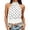 a-15White4, variant on Womens Sleeveless Halter High Neck Polka Dot Gathered Waist Slim Cropped Tops Party Fitted Elastic Waist Casual Tank Camisole For Ladies Trendy Top Black L