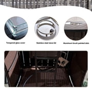 Direct Wicker 8-Seat Round Patio Fire Pit Dining Table (Table Only)