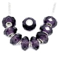 thumbnail image 2 of 10 Faceted Murano Glass Charm European Bead (Amethyst Purple), 2 of 3