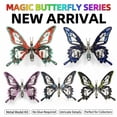 thumbnail image 2 of 3D Metal Butterfly Model Kit for Adults, Mechanical Color Butterfly Puzzle, DIY Assembly Craft, Home Decor Art Sculpture - Pink, 2 of 9