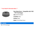 thumbnail image 2 of Rear Brake Drum - Compatible with 1983 - 1997 Ford Ranger 1984 1985 1986 1987 1988 1989 1990 1991 1992 1993 1994 1995 1996, 2 of 2