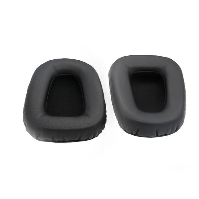 Cateissary Almohadillas para los oídos Cojín Gaming Cuero Color a juego Auriculares Esponja Reparación de auriculares Reemplazo de piezas para Relojes inteligentes Negro