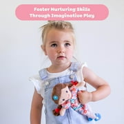 Tiger Tribe: Matilda Rag Doll - 10/ 25cm - Brown Hair & Flower Dress, Soft Snuggly Velboa Fabric, Super Cuddly Ideal For Newborn, Babies & Toddlers