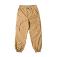 thumbnail image 6 of KOMOO Women Loose Overalls Solid-Color High Waist Cargo Pants Pockets Slacks Sweatpants, 6 of 10