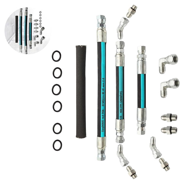 Kit De Manguera De Bomba De Aceite De Alta Presión Kit De Manguera De Acero Inoxidable Resistente A La Presión Con Tubos De Línea Cruzada Adecuado Para Ford 1999-2003 matsuzay VI004994-00