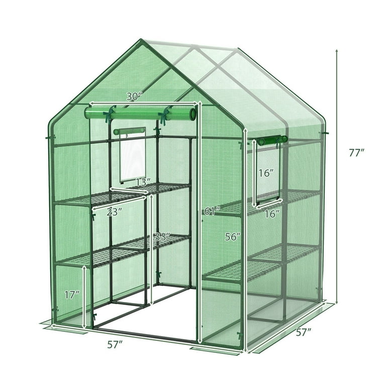 Gymax Portable Walk-in Greenhouse for Home & Backyard, 56''x56