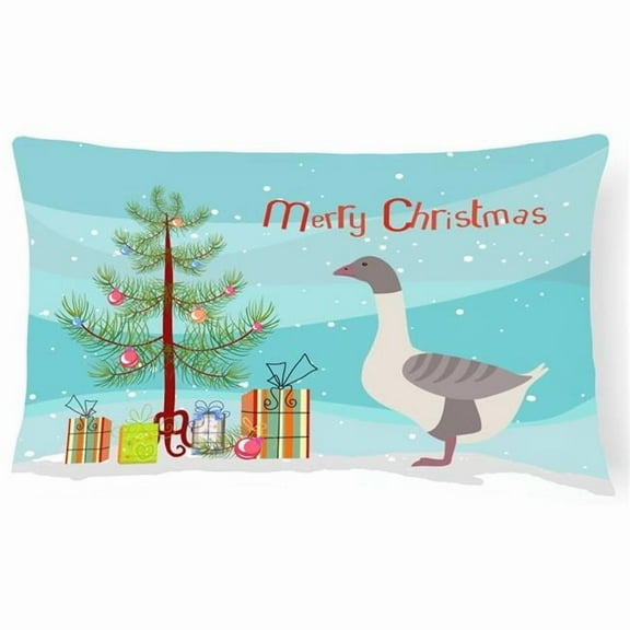 Carolines Treasures BB9268PW1216 Buff Grey Back Goose Christmas Canvas Fabric Decorative Pillow, Teal, 12H x16W,