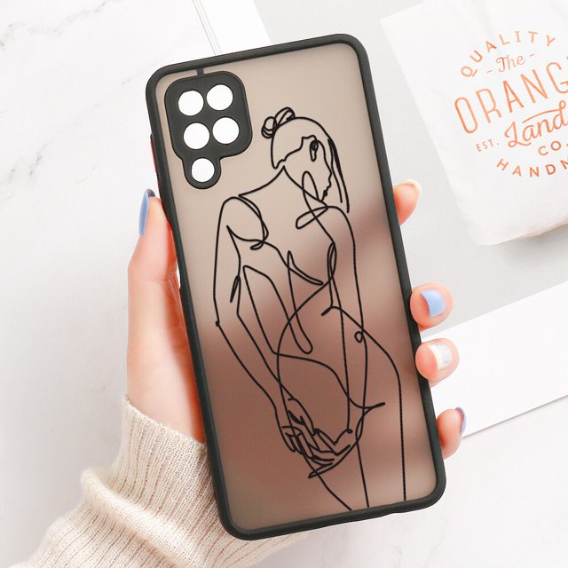 Funda de línea de cara abstracta para Samsung, cubierta dura mate para Galaxy A50, A12, M31, A70, A03S, A30, A20, A11, M11, Note 20, Ultra, 10 Plus, 8, 9 qiuyongming unisex