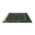 thumbnail image 2 of Ahgly Company Machine Washable Indoor Square Oriental Turquoise Blue Traditional Area Rugs, 8' Square, 2 of 4