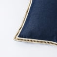 thumbnail image 3 of EvJk Set of 2 Navy Throw Pillow Covers Vintage Linen Trimmed Cushion Covers, 20"x20", 3 of 6