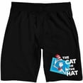 thumbnail image 5 of Dr. Seuss The Cat in the Hat Men's Black Lounge Shorts-Small, 5 of 7
