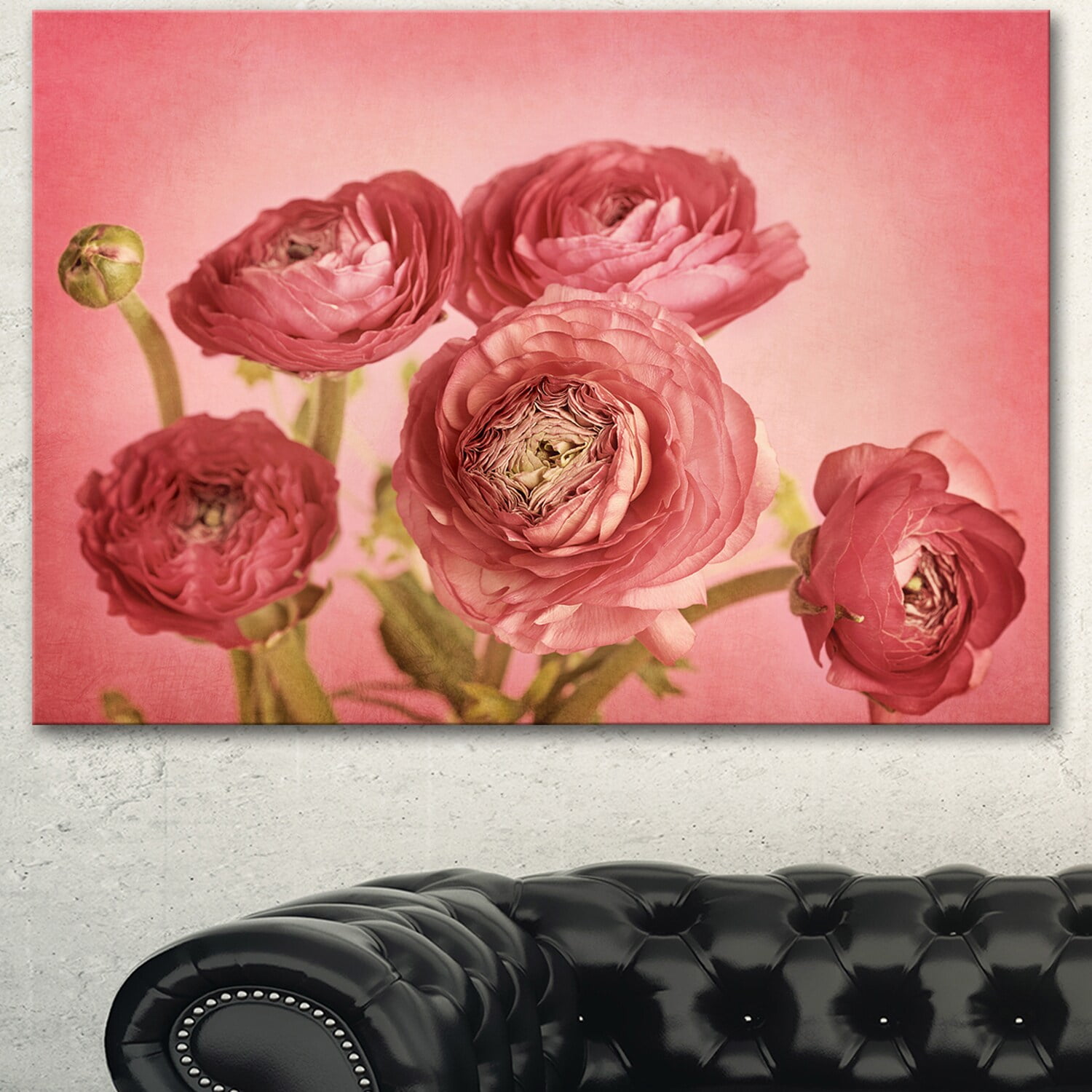 Ranunculus Flower Wall Art Painting Pink Floral Canvas Poster Print Home Decor Ranunculus Flower Wall Art Painting Pink Floral Canvas Poster Print Home Decor
