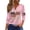 Pink, variant on 250 Years American Flag T Shirt Women 250th Anniversary USA 3/4 Sleeve V Neck Button Henley Tops