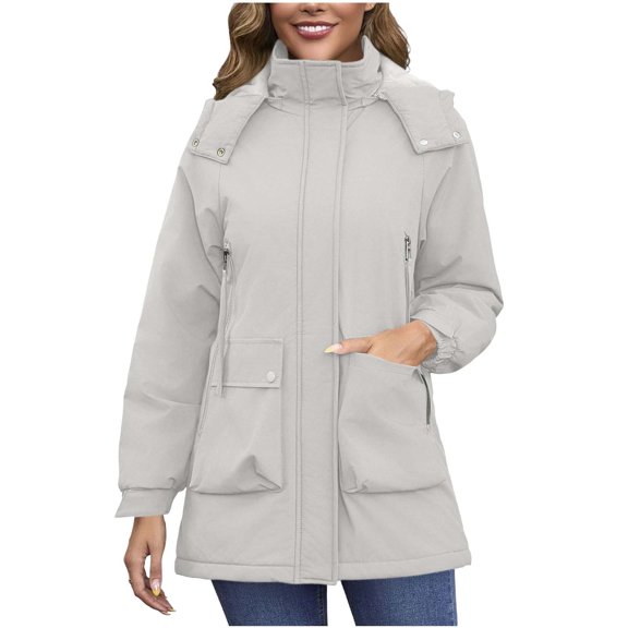 Raincoat for Women Waterproof with Hood Lightweight Fleece Raincoat for Hiking Trendy Windbreaker Outdoor Rain Jacket