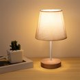 thumbnail image 2 of LED Desk Lamp Linen Fabric Shade Touch Control 360 Degrees Warm Lighting Table Lamp for Bedroom, 2 of 6