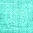 thumbnail image 1 of Ahgly Company Machine Washable Indoor Square Persian Turquoise Blue Traditional Area Rugs, 6' Square, 1 of 4
