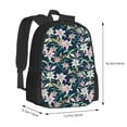 thumbnail image 3 of Vsdgher Lilies Flowers Print Backpack for Women Men School Bookbag with Laptop Compartment for College Work Travel, Simple Fashion Casual Daypack, Fit 15" Laptop, 3 of 8