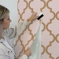 thumbnail image 6 of Tempaper Marrakesh Pink & Metallic Gold Peel and Stick Wallpaper, 20.5" x 16.5', 6 of 8