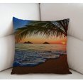 thumbnail image 3 of Pacific Sunrise at Lanikai Beach Decorative Throw Pillow Case Hawaii Colorful Sky Wavy Decoration Cushion Cover Home Decor 18 x 18 Inch Cotton Linen for Sofa Couch, 3 of 4