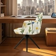 thumbnail image 3 of ZIATUBLES Daisy Sprig Print Office Swivel Armchair Cover Stretchable Mid-Back Vanity Desk Chair Slipcover Leisure Dining Room Chair Protector for Living Room Decor, 3 of 7