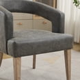 thumbnail image 3 of Hassch PL Upholstered Barrel Chair with Hollow Round Back and Wooden Legs, Comfy Accent Chair for Reading, Bedroom & Dining Room, Gray, 3 of 7