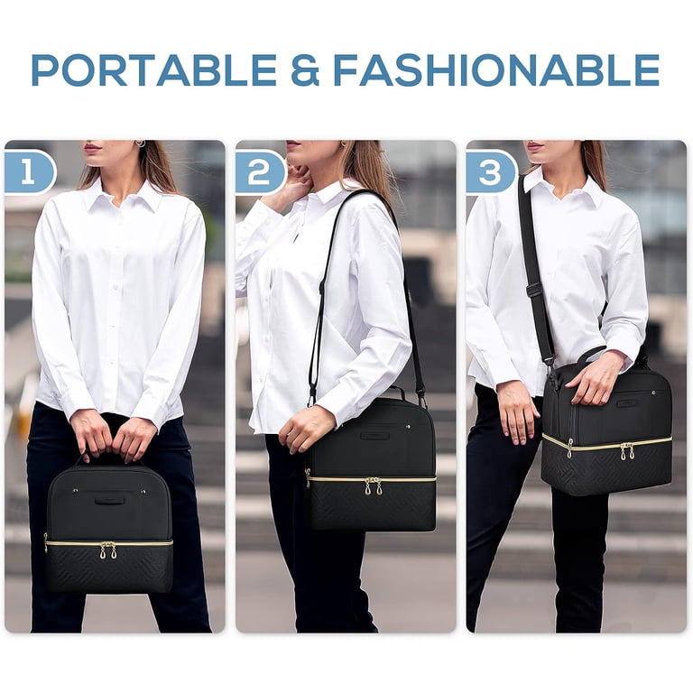 TOURIT Insulated Lunch Bag For Women & Men - 5L Capacity, 9.75x7.75x4", Black Portable Food Container 4 thumbnail image