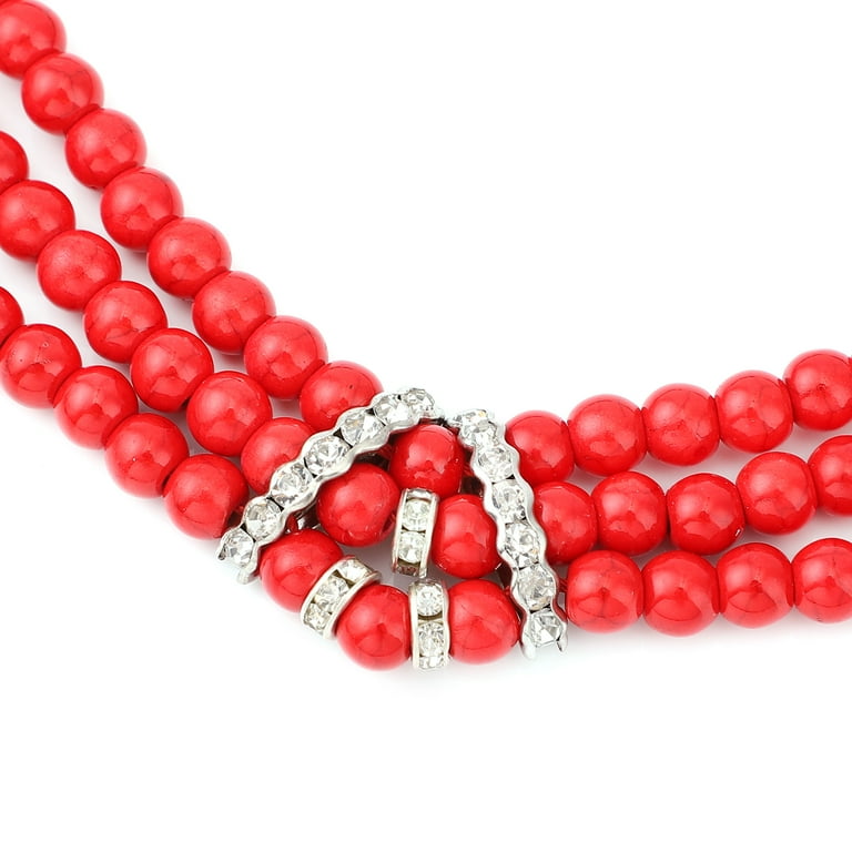 Red bead necklace walmart sale