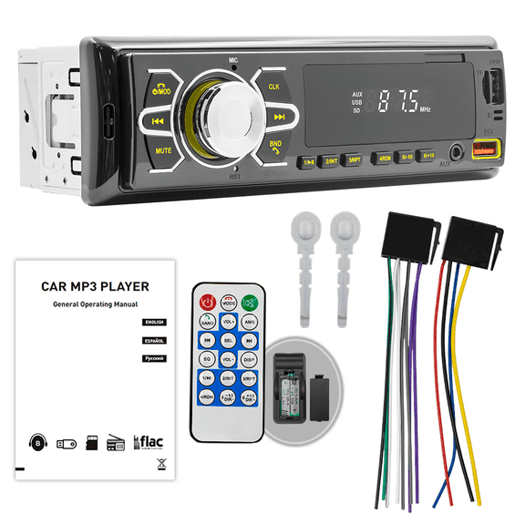 Woudy Single DIN Car Stereo Radio Bluetooth In-Dash FM AM Aux Input TF SD USB MP3 Radio Player