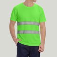 thumbnail image 6 of UVEASISHA Work Shirts for Men Mesh Quick Dry Safety T-Shirts Short Sleeve Hi Vis Shirt with Reflective Strips Outdoor Lightweight Breathable Summer Tees Green 3XL, 6 of 7