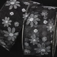 thumbnail image 2 of The Ribbon People Black and White Contemporary Floral Wired Craft Ribbon 2.5" x 40 Yards, 2 of 2