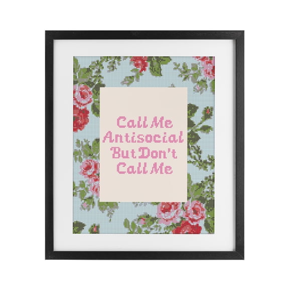 Stupell Industries Cottage Don't Call Me Vintage Florals Black Framed Print Under Glass, 13 x 16, by Lil' Rue