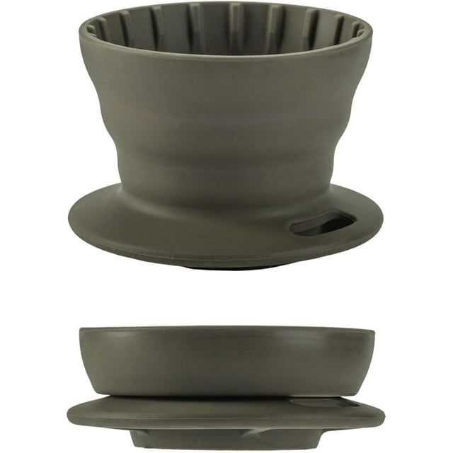 vandroop Collapsible Coffee Dripper, Silicone Portable Pour Over Coffee Maker, Reusable Single Cup Maker(1-2 Cup) (Green)