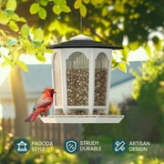 MrCrafts Solar Bird Feeder for Outdoors 2 Pack - Attract Cardinals & Wild birds - Garden Decor Gift for Women