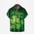 thumbnail image 2 of Tuosodrolic Mens St.Patrick's Day Shirt Irish Clover Print Casual Short Sleeve Hawaiian Button Up Shirts Graphic Tees Top, 2 of 4