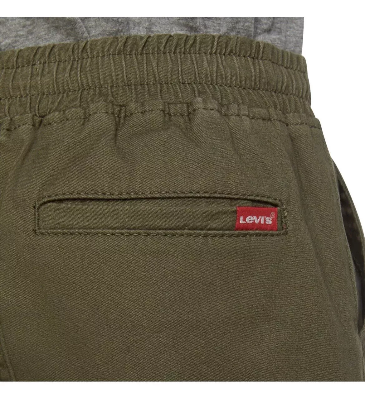 Levi's Youth Boy's Pull On Drawstring Waistband Tapered Twill Cargo Pant Green