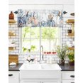 thumbnail image 6 of Blue Pumpkin Coastal Fall Curtain Valance for Windows/Kitchen/Living Room/Bedroom,Thanksgiving Ocean Botanical Coral Rod Pocket Window Treatment Short Drape Topper Small Tier Cafe Panel 42X12, 6 of 7