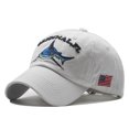 thumbnail image 3 of Unisex Embroidered Lettering Shark Pattern Baseball Cap Fashion Denim Sun Shade Hat black adjustable, 3 of 8