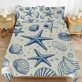 thumbnail image 4 of Seashell Starfish Pattern Set Duvet Cover Bedding Set Duvet Cover Polyester Quilt Cover for Queen Size, 4 of 6