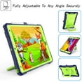 thumbnail image 2 of Dteck Kids Case for iPad 9th 8th 7th Generation 10.2 inch 2021 2020 2019,Shockproof Rubber Hybrid PC Hard Case with Shoulder Strap Handle Kickstand Kids Friendly Cover,Navy+Green, 2 of 8