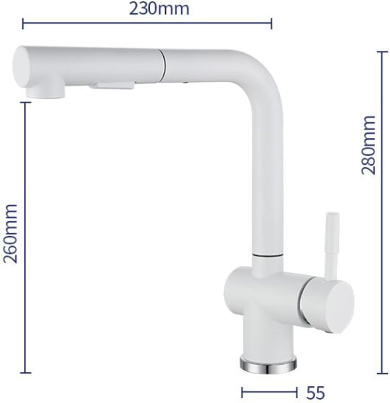Kitchen Faucets with Pull Out Spray, Kitchen Mixer Faucet Stainless Steel Swivel Hot and Cold Water Dual Mode Multifunction Pull Out Kitchen Sink Faucet-White