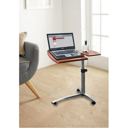 UBesGoo Laptop Desk Computer Side Table Portable Rolling Adjustable Cart Brown