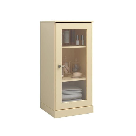 Palace Imports 100% Solid Wood 16.5" Bathroom Cabinet with Clear Glass Door, Yellow