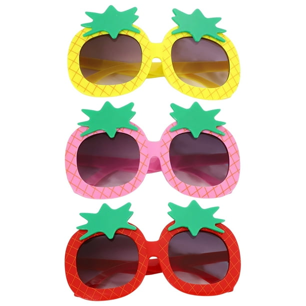KAKOWELY 3 gafas de sol para niños pequeños con diseño de piña, para fiestas
