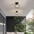 thumbnail image 3 of LOHASLED 1-Light Black Semi Flush Mount,K9 Crystal Industrial Metal Cage Ceiling Light Fixture,Modern Style for Hallway Porch Kitchen Bathroom, 3 of 8