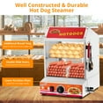 thumbnail image 3 of Garvee 28.5 QT Hot Dog Steamer with Bun Warmer,Adjustable Temperature,Glass Sliding Door,Steaming 175 Hot Dogs & 40 Buns, 3 of 8