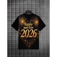 thumbnail image 2 of 3D Printed T-Shirt for Men - "2026 Happy New Year" Fireworks Design, Casual Top, Machine Washable, Soft Fabric, Street Style Fashion Design, Short Sleeve Round Neck, 2 of 7