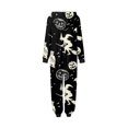 thumbnail image 4 of Family Halloween Pjs Matching Sets Halloween Print Long Sleeve Zippered One Piece Pajama Hooded Jumpsuit Winter Halloween Pjs Family Set, 4 of 4