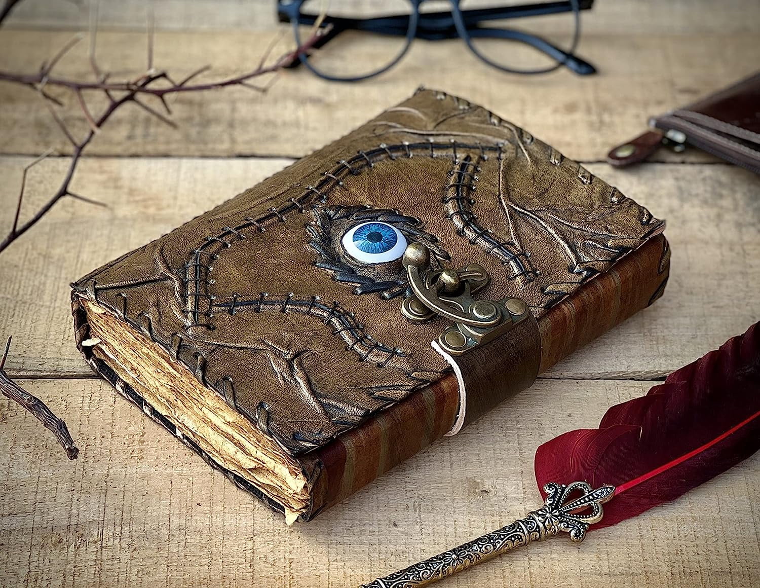 Hocus Pocus Book of Spells Hocus Pocus Prop Hocus Pocus Gifts Halloween Decorations Decor Leather Journal Writing Book Of shadow Best Hocus Pocus Gifts For Men And Women (7x5 Inch)