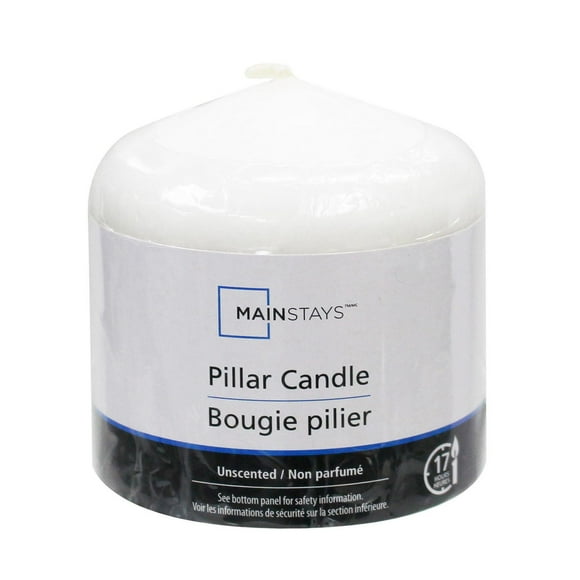 Mainstays Unscented 3" White Pillar Candle, 2.8"Dia x 3"H