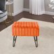 thumbnail image 3 of HOME SOFT THINGS OTOMAN/TABURETE SUPER SUAVE DE PIEL SINTÉTICA. OTOMAN TAPIZADO PARA REPOSAPIÉS CON PATAS DE METAL NEGRO Y ASIENTO ACOLCHADO. 48X33X43CM, NARANJA QUEMADO, 3 of 6